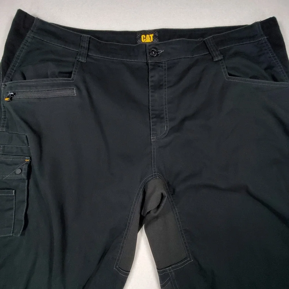 CAT Caterpillar Work Cargo‎ Pants Black Mens 48x30 Heavy Duty Stretch Utility
